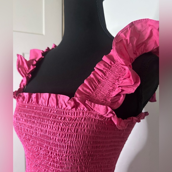 Hill House the Nap Dress Pink Ruffled Smocked Tiered Maxi Dress Cottagecore - Picture 3 of 7